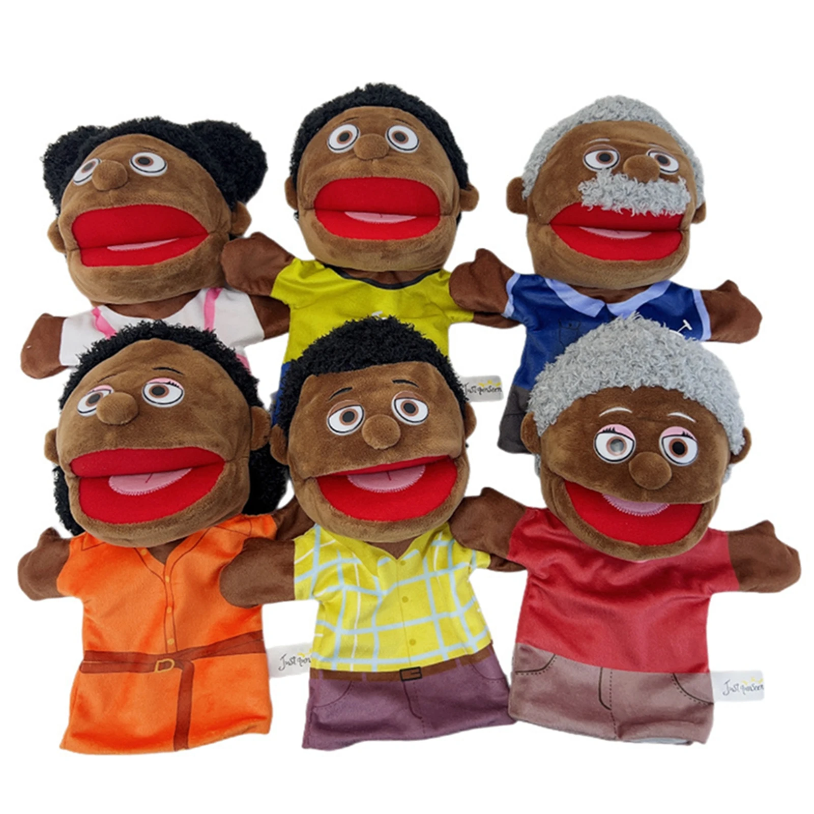 

Hand Puppet Set 6 Family Members Soft Plush Hand Puppets for Kids for Storytelling Teaching Preschool Role-Play Children's Toy