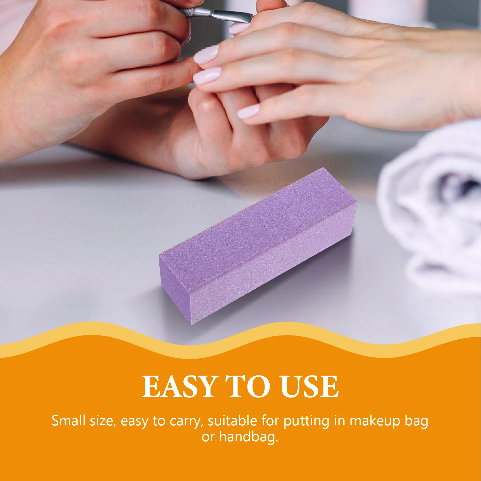 

10 Pcs Nail File Sponge Blocks for Sanding Manicure Tools Tofu Cube Purple Soft Easy to Carry Makeup Bag