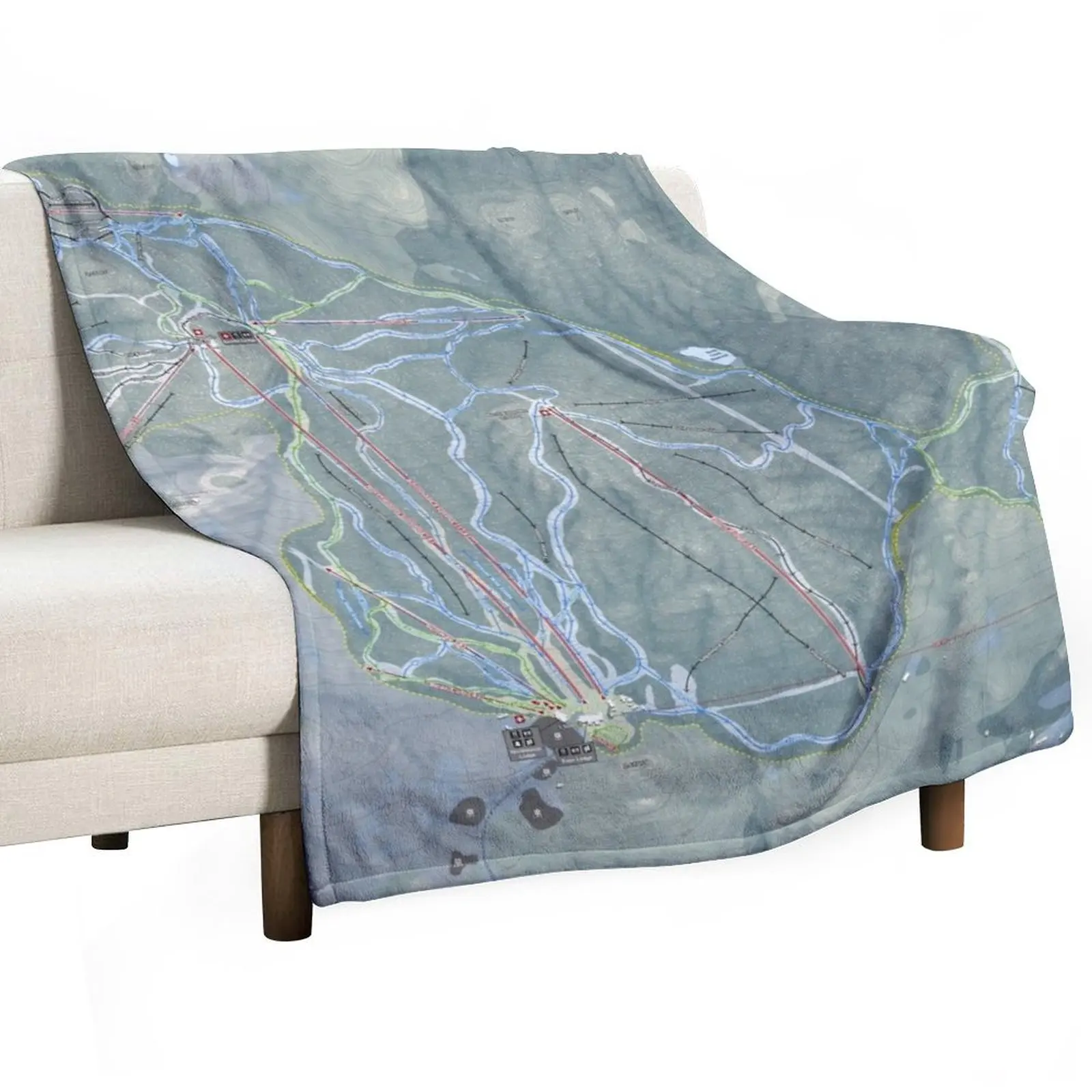 Gore Mountain Resort Trail Map Throw Blanket bed plaid Shaggy Flannel Fabric warm winter Summer Beddings Fashion Sofas Blankets