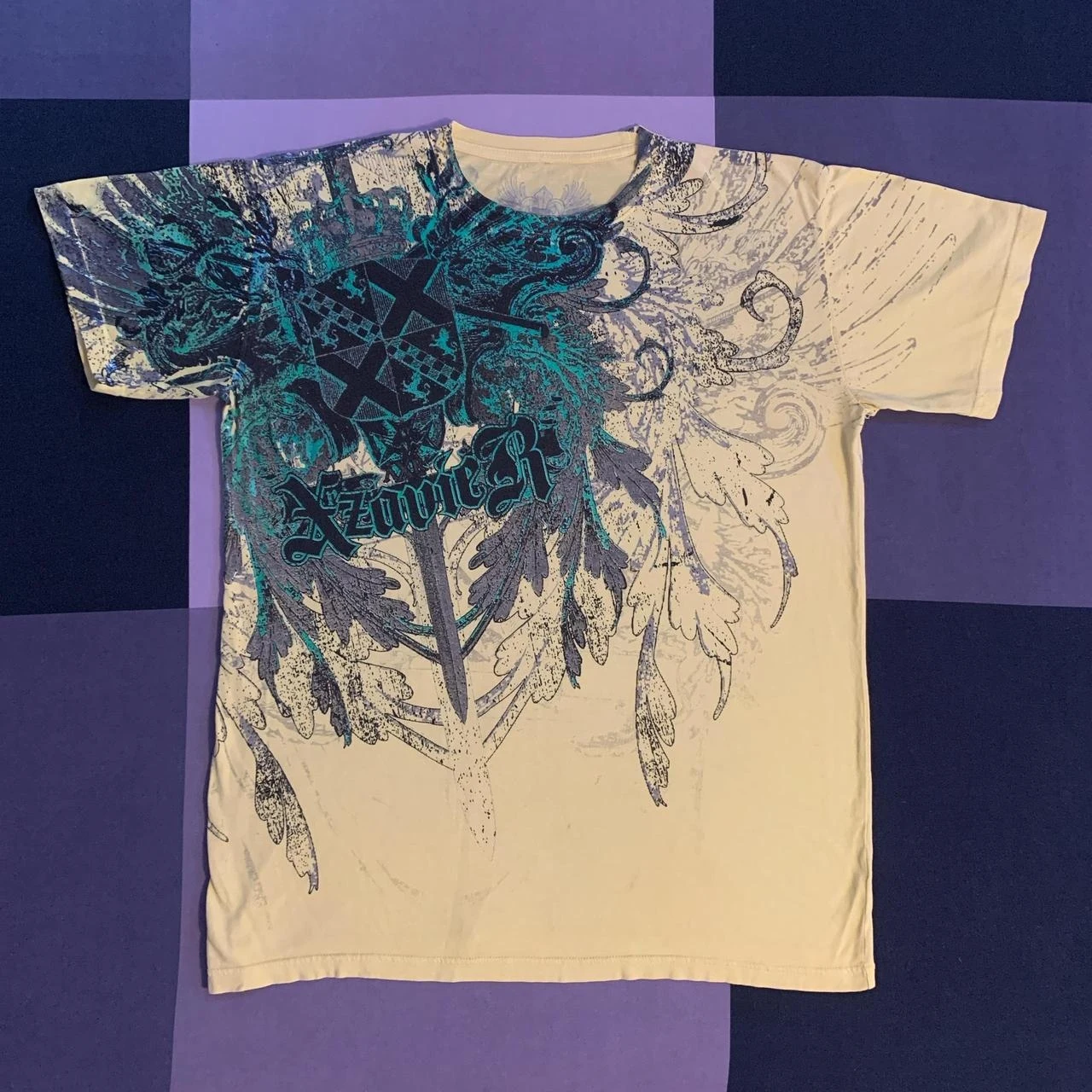 

Винтажная уличная футболка AXR Xavier Y2K в готическом стиле, неоново-желтая светящаяся футболка с рисунком логотипа, унисекс, большая короткая футболка в стиле ретро, панк, AOP с принтом