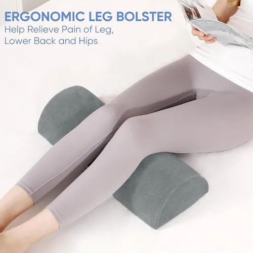 Imagen 2 del producto Almohada de refuerzo de media luna para piernas, almohada de soporte de cuello de espuma viscoelástica para injerto de pestañas, almohada de rodilla semirrollo, suministro de belleza para salón