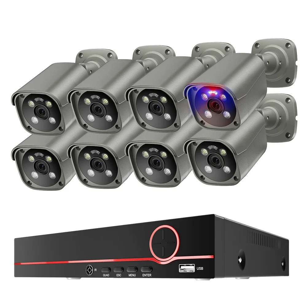 

Wholesale Price Two Way Audio Color IR Night Vision 8 channel wired surveillance system 4k cctv security system