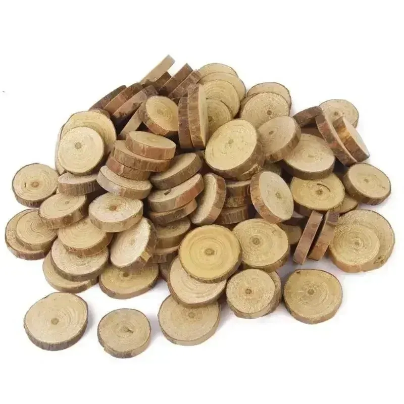 50 Pezzi di Fette di Legno Rustico Rotonde da 3CM, Ottimi per Centrotavola Matrimoniali, Arti e Mestieri, Decorazioni da Appendere per la Casa