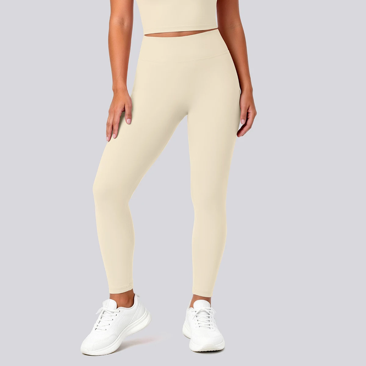 Hochtaillierte, schnelltrocknende Yoga-Hose für Damen, Fitness-, Lauf-, Rad- und Workout-Leggings, einfarbige, formgebende Sport-Hose – Detail 17