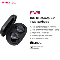 FiiO FW5 TWSWireless Bluetooth LHDC/aptX auriculares adaptables deporte estéreo HiFi música auriculares 10mm controlador dinámico