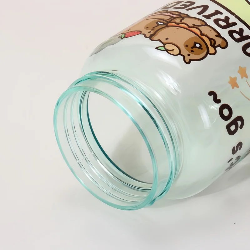 500 مللي كابيبارا زجاجات مياه الكرتون كوب بقشة كابيبارا شرب زجاجة مانعة للتسرب لطيف كوب بلاستك شفاف الصيف #5