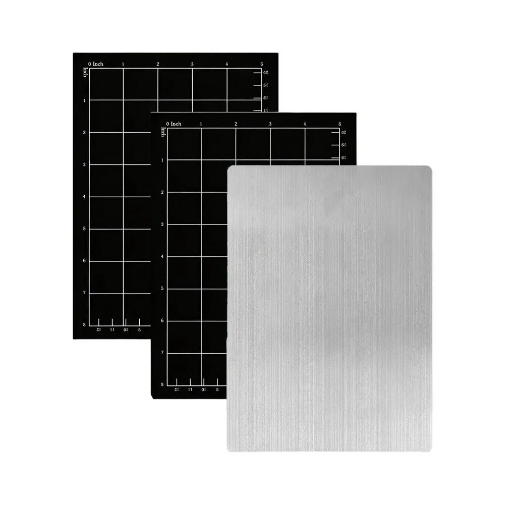 Magnetic Grid Cutting Mat Set for Die Cutting Embossing Machines Compatible with Most Brands 3pcs Stainless Steel Adapter Board