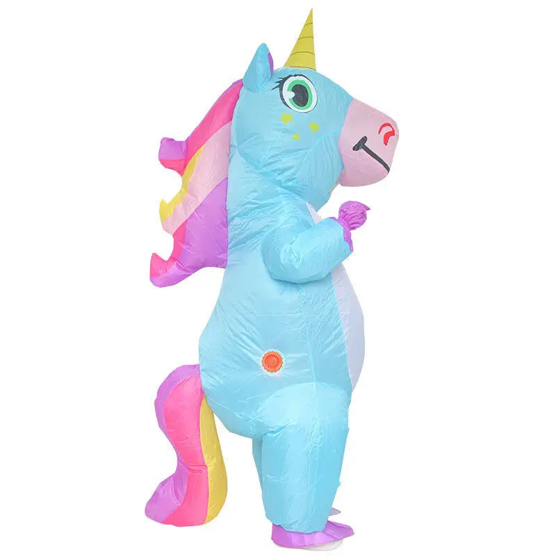 Rainbow Inflatable Costume for Adult Unicorn Funny Blow Up Suit Carnival Festival Clothing Anime Cosplay Dress Party Outfits