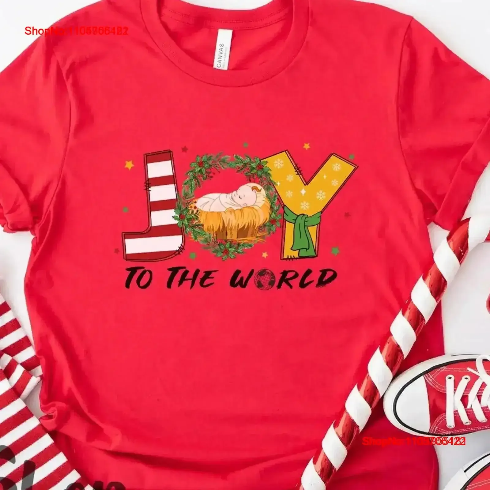 Joy To the World T Shirt Christmas s Jesus Christian Party Nativity Religious SweaT vintage Washed graphic Breathable vintage