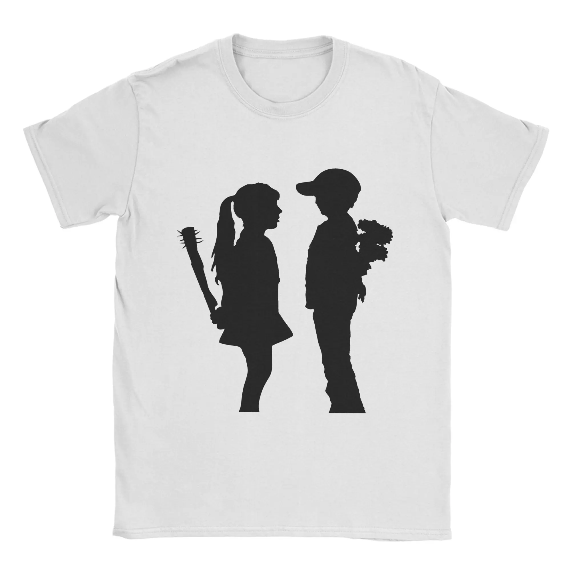 Banksy Junge trifft Mädchen! T-Shirt für Herren, reine Baumwolle, humorvolles T-Shirt, runder Kragen, kurzärmelige Kleidung, klassisch