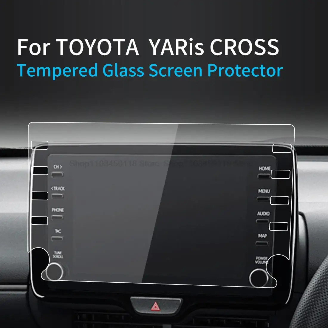 Tempered Glass screen protector Film For Toyota Yaris Cross 2020 2021 2022 8 Inch Car  GPS Navigation anti-scratch accessory