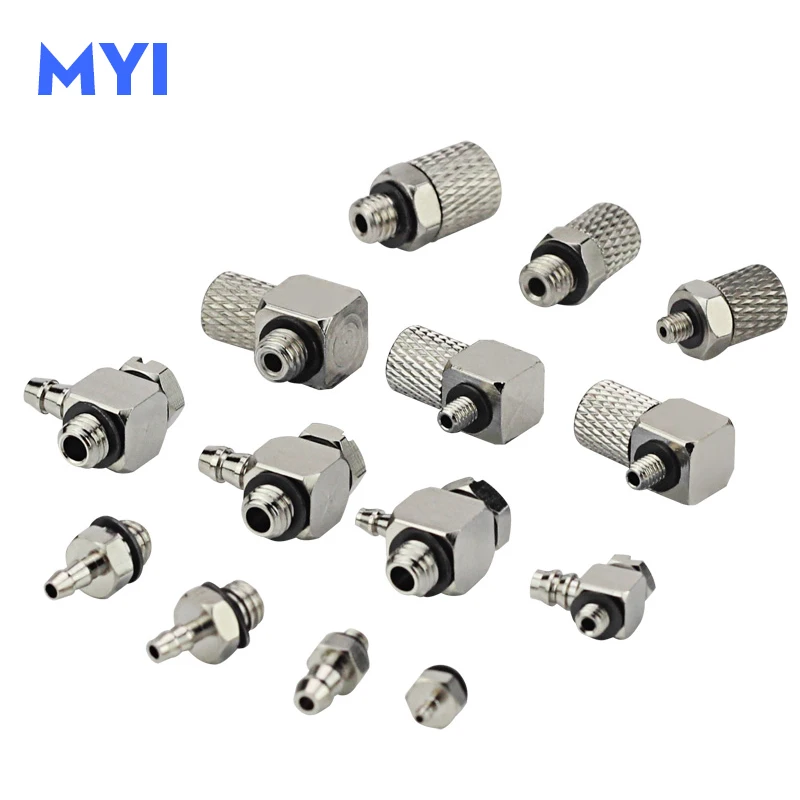 5Pcs Male Thread M3 M4 M5 M6 -Air Tube 3mm 4mm 6mm OD Mini Pneumatic Pipe Connector Screw Through Quick Fitting Fast Twist Joint
