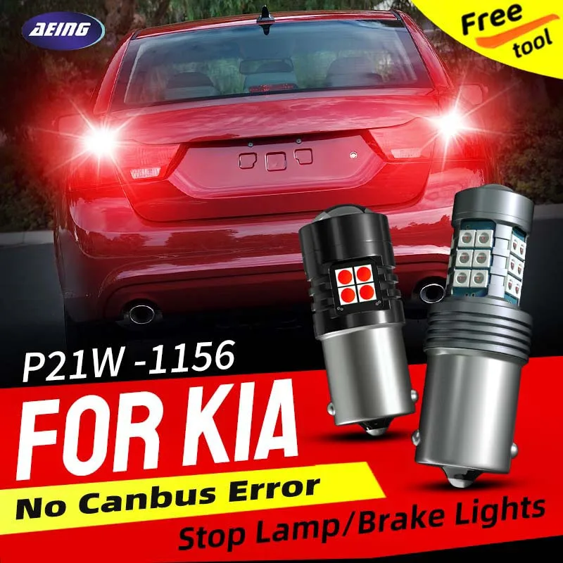 2 buah lampu ekor rem LED mobil bohlam merah tanpa kesalahan untuk Kia MAGENTIS MG 2005 2006 2007 2008 2009 2010