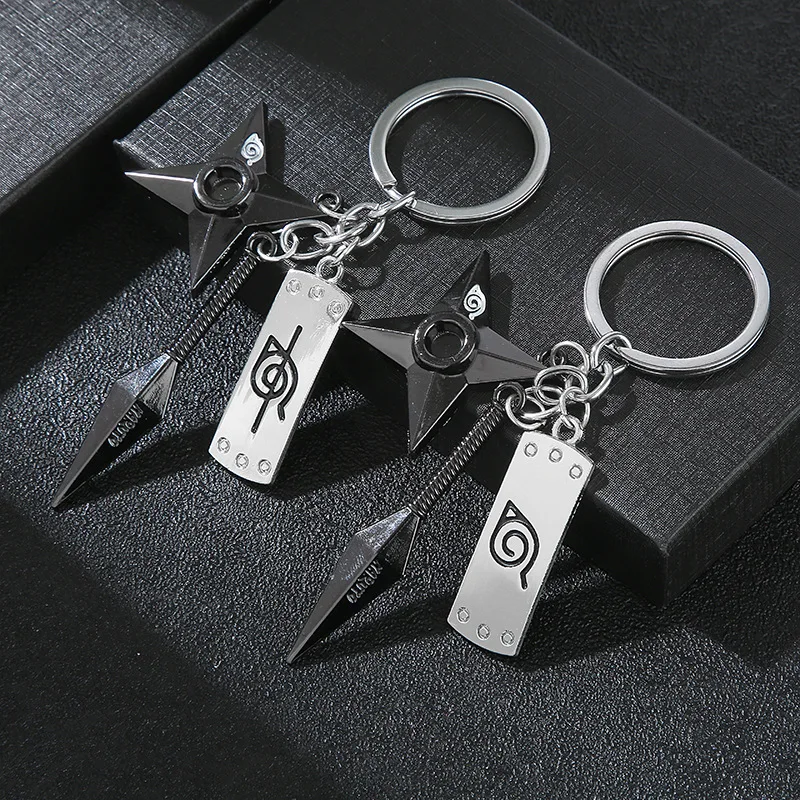 Nowe Anime brelok Naruto Kunai broń Modle breloczki Konoha Symbol Akatsuki wisiorek breloczki do torby samochodu breloczki na breloczki na klucze