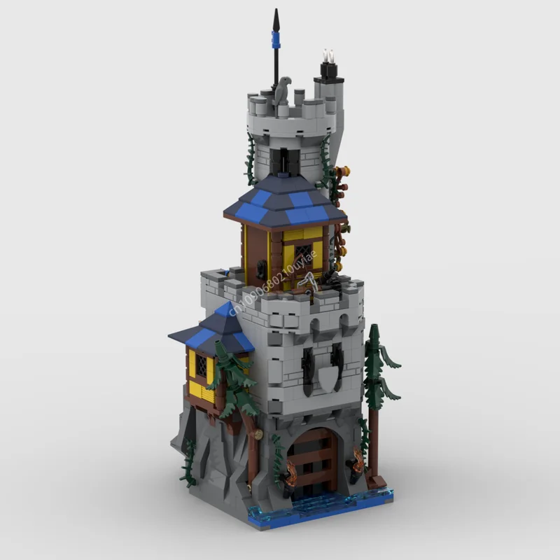 Moc medieval preto falcones castelo arquitetura modular blocos de construção adiy criativo crianças montagem tijolos educativos brinquedos presentes