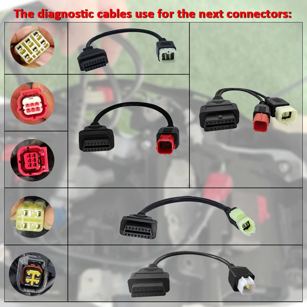 OBD Adapter for Kawasaki 4/6pin OBDII Motorcycle