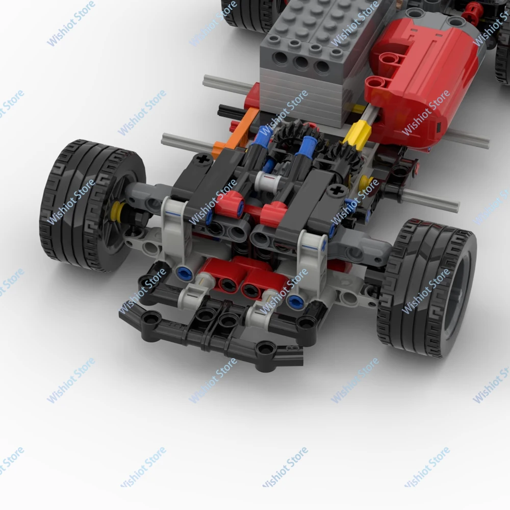 Moc blocos de construção de tração traseira, chassi de carro esportivo, motor l, servo motor, aplicativo de controle remoto, compatível com legoeds