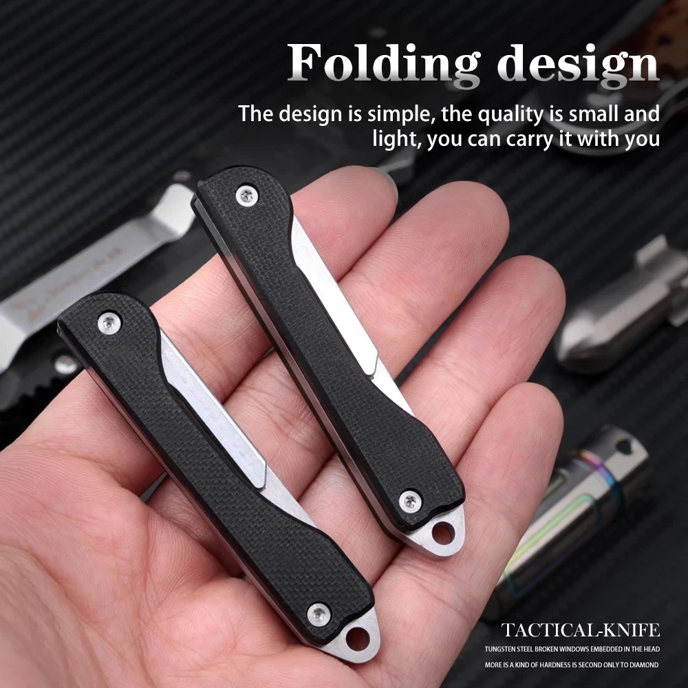 Imagem -06 - Mini Titanium Alloy Abridor de Garrafas Faca Dobrável Faca Portátil Bisturi Sobrevivência ao ar Livre Camping Ferramenta Edc 10 Blade G10 Handle