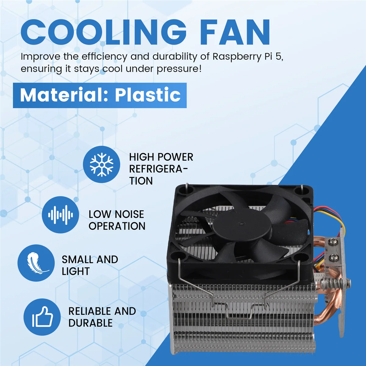 라즈베리 파이 5B 아르곤 THRML 라디에이터 냉각 선풍기 PWM 송풍기, 선풍기 구리 히트 파이프 타워 선풍기