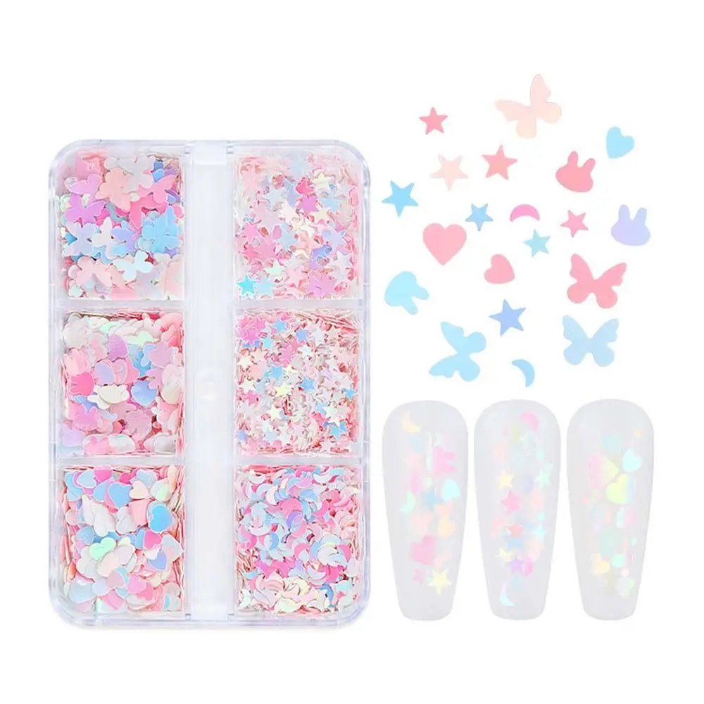 Star Moon Manicure Accessoires Valse Wimper Decoraties Konijn Nagel Glitter Vlokken Nagel Pailletten Nagelsieraden Nageldecoraties