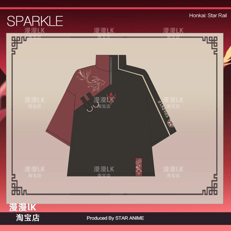 Anime-Spiel Honkai: Star Rail Sparkle Cosplay women Mädchen Sommer uniform Kurzarm Top Shorts Krawatte Shirt Anzug Kostüm