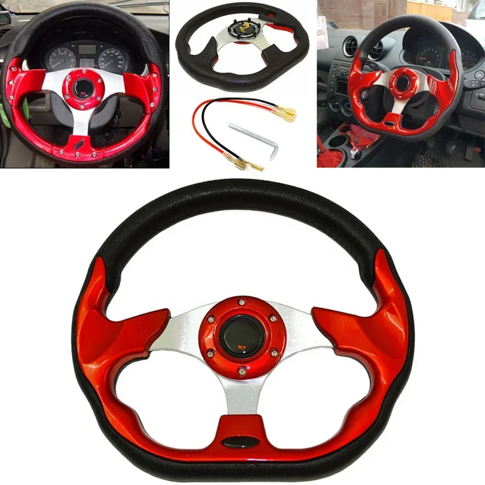 13 Inches Leather Aluminum Racing Sport Steering Wheel For Honda Universal Car Steering Wheel With Logo Auto Accessories