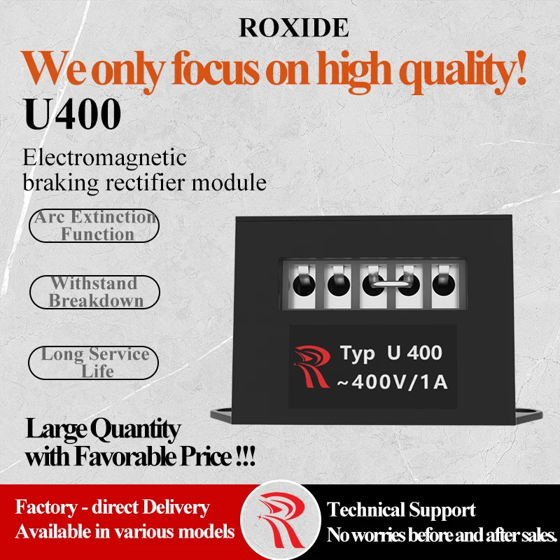 U400 U230 230V/400V/1A Motor Brake Rectifier Power Supply, Brake Module, Replacement for ECIA.