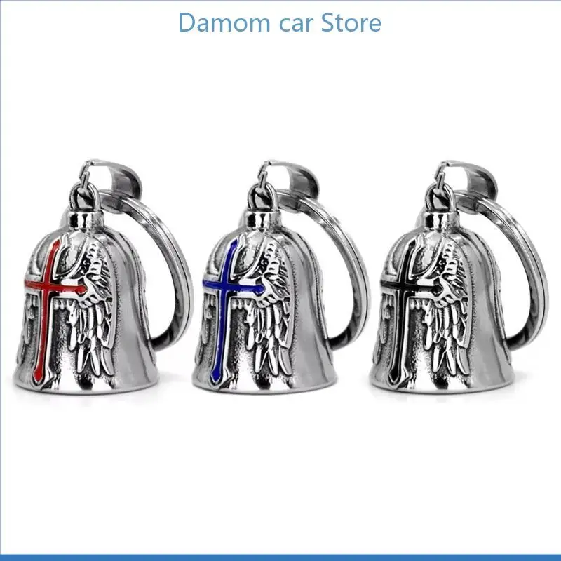 

A2UC Motorcycle Bells Punk CrossGuardians Wing Luck Bells Motorcycle Decoration Accessory Gift for Riders