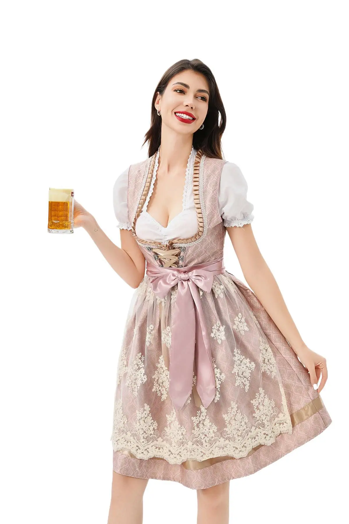 

Munich Carnival Bavaria Oktoberfest Costume Dirndl Dress Wench Apron Outfit Maid Dress For Women Performance Costumes