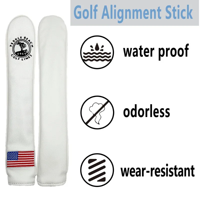 1 Stück Golf Direction Indicator Rod Schutzhülle, Golfzubehör, PU-Material, langlebig und modisch, schwarz/weiß