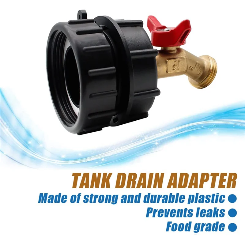 IBC Tote Fitting,275-330 Gallon IBC Tote Tank Adapter Fine Thread Tote Valve,Lead-Free Brass Hose Faucet Valve Tool
