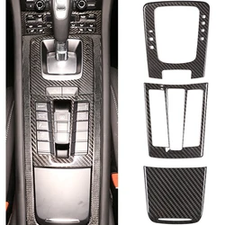 For Porsche 718 911 991 2012-2023 Real Carbon Fiber Car Interior Gear Shift Control Panel Multimedia Button Cover Sticker Trim