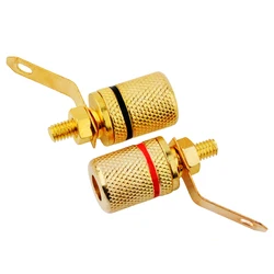 2pcs gold-plated binding post speaker speaker terminal audio terminal 4MM banana plug socket