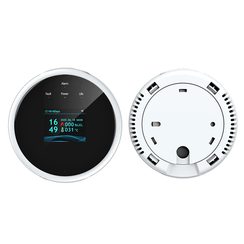 WiFi Natural Gas Sensor Tuya Smart Alarm Gas Leakage Detector Fire Security Digital LCD Temperature Display For Home Kitchen
