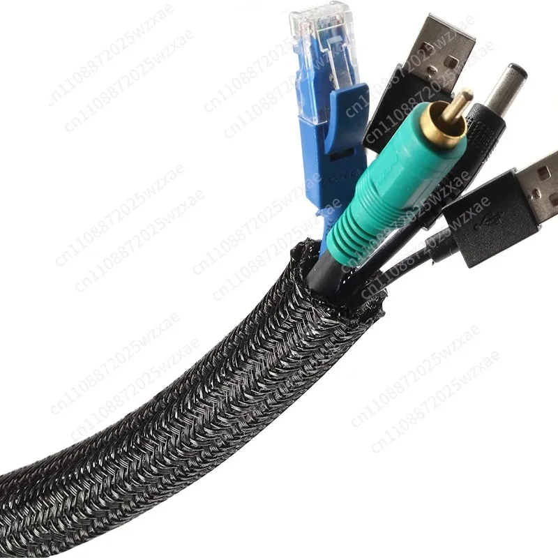 Self-rolling wire harness computer bag wire protection car wiring harness plastic opening flame retardant braided sheath