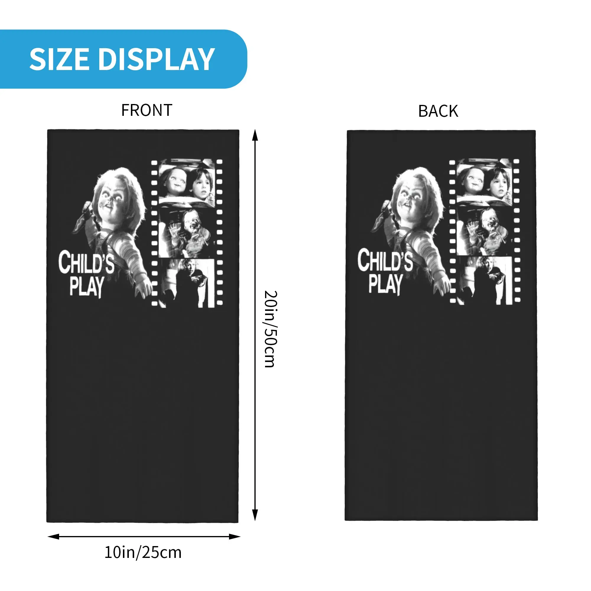 Custom Chucky Bandana Neck Gaiter for Ski Camping Men Women Wrap Scarf Child's Play Horror Movie Headband Warmer