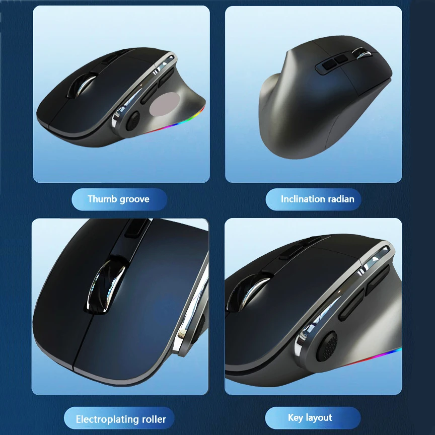 Dual Mode Wireless Bluetooth Mouse Rechargeable DPI Adjustable Gaming Office Mice Silent Click Mause For Business Computer Ipad