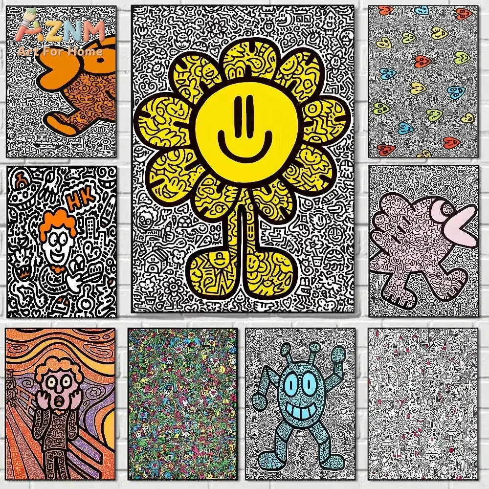 

1pc Graffiti-Art Mr Doodle Poster Print Wall Art Decor For Room Office Gift For Fans