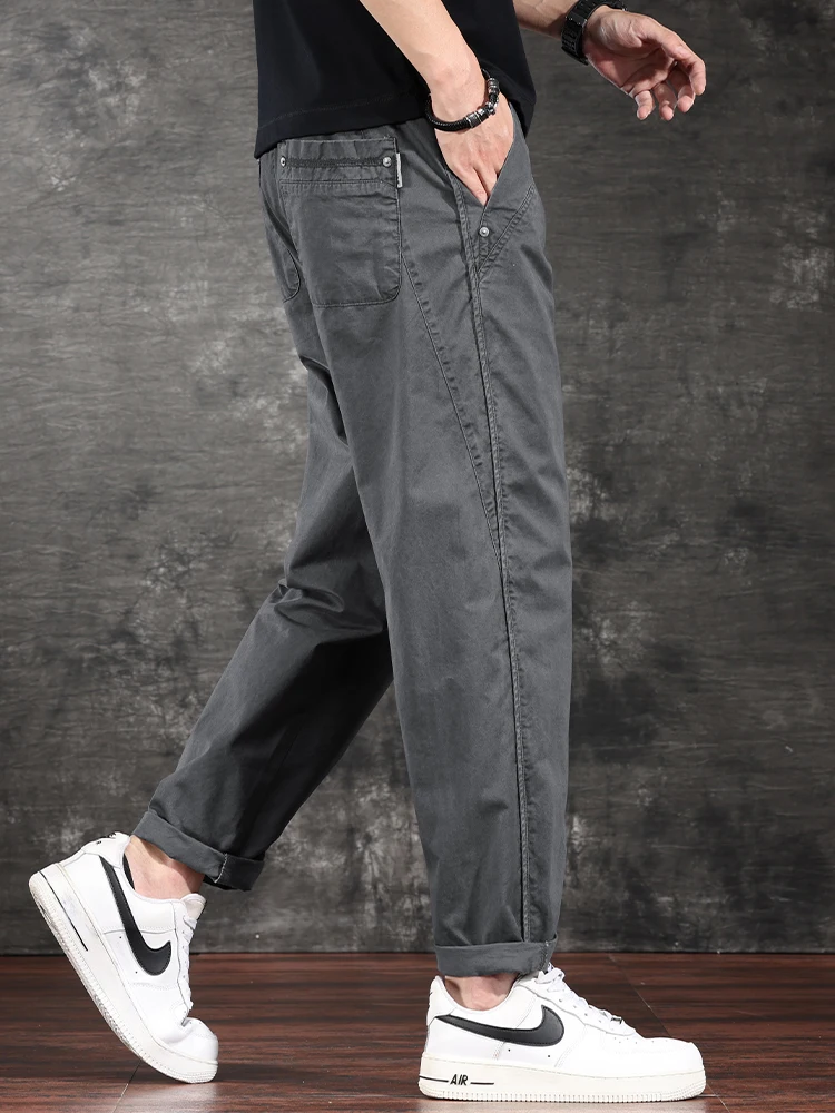 

Высококачественные американские ретро свободные хлопковые прямые повседневные брюки мужские весенне-осенние универсальные рабочие длинные брюки