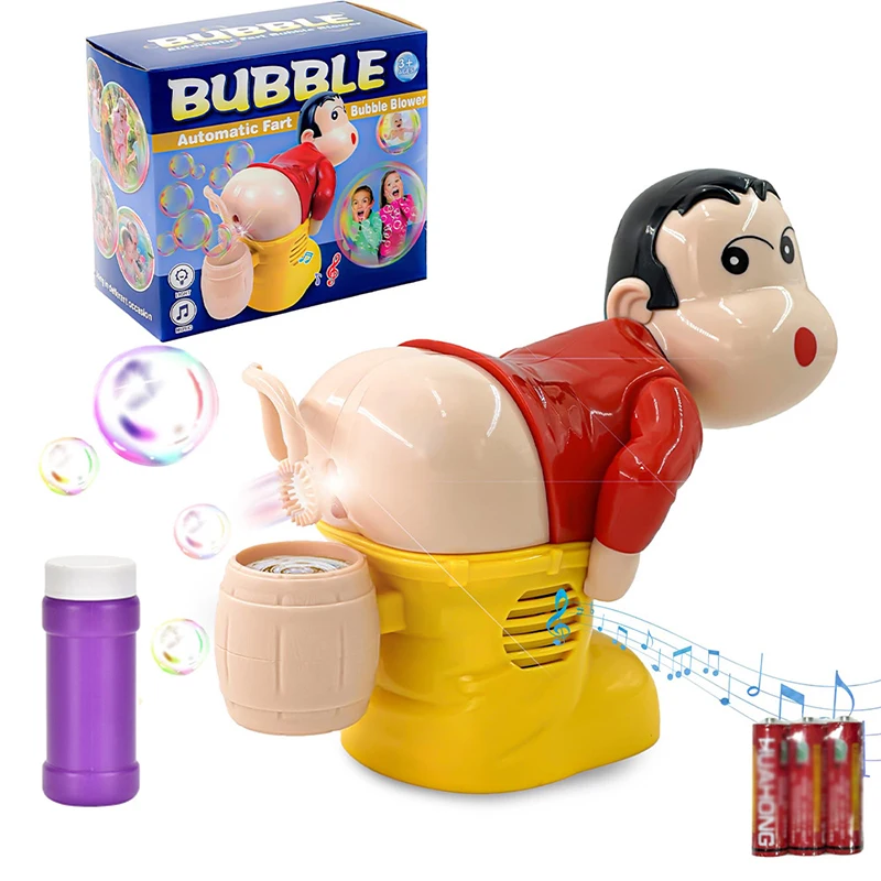 Electric Soap Bubble Blower Funny Toys Santa Claus Fart Blowing Bubble Funk Toys Automatic Bubble Machine Light Music Kids Toys