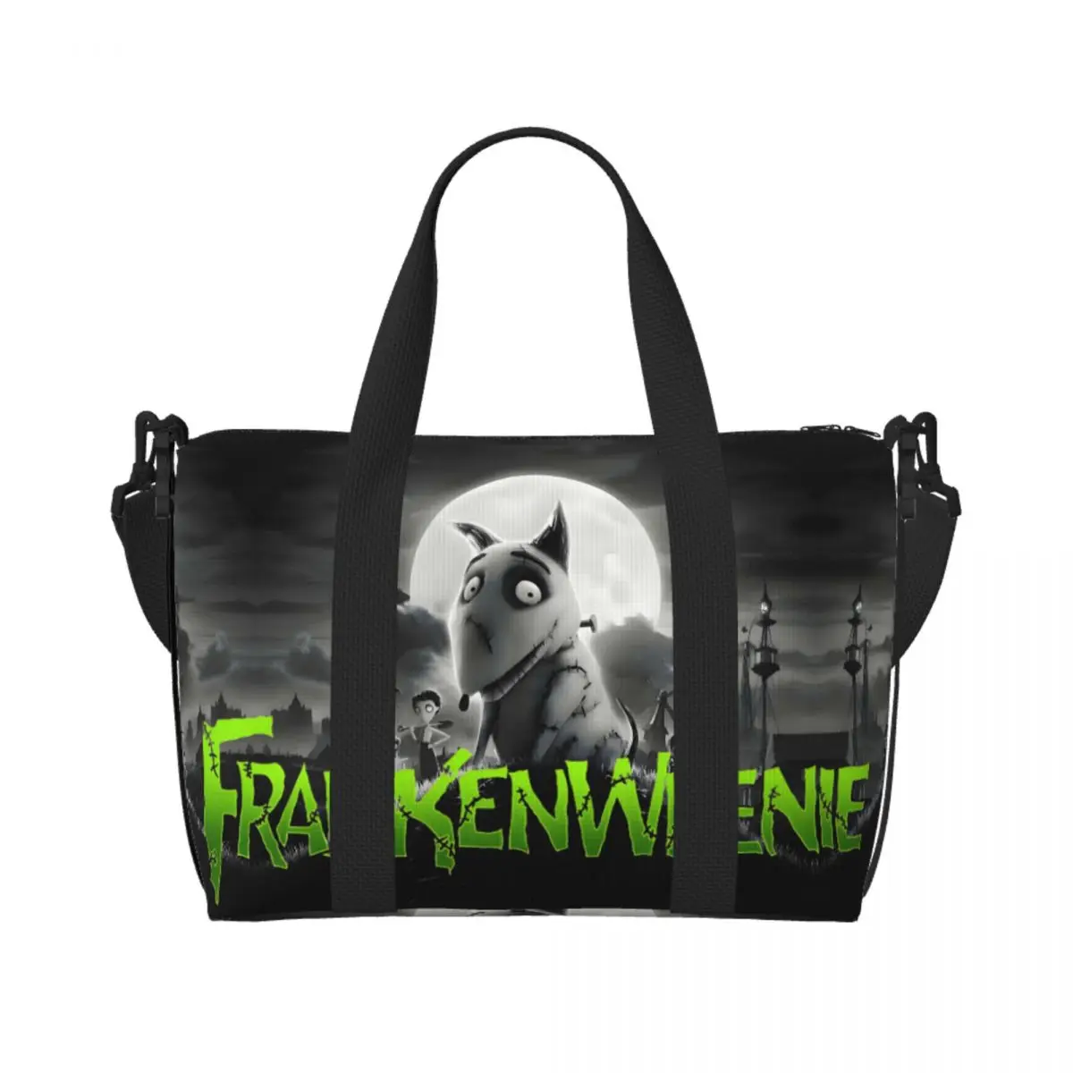 

Custom Frankenweenie Sparky Tote Bag Women Large Capacity Gym Beach Shoulder Travel Bag
