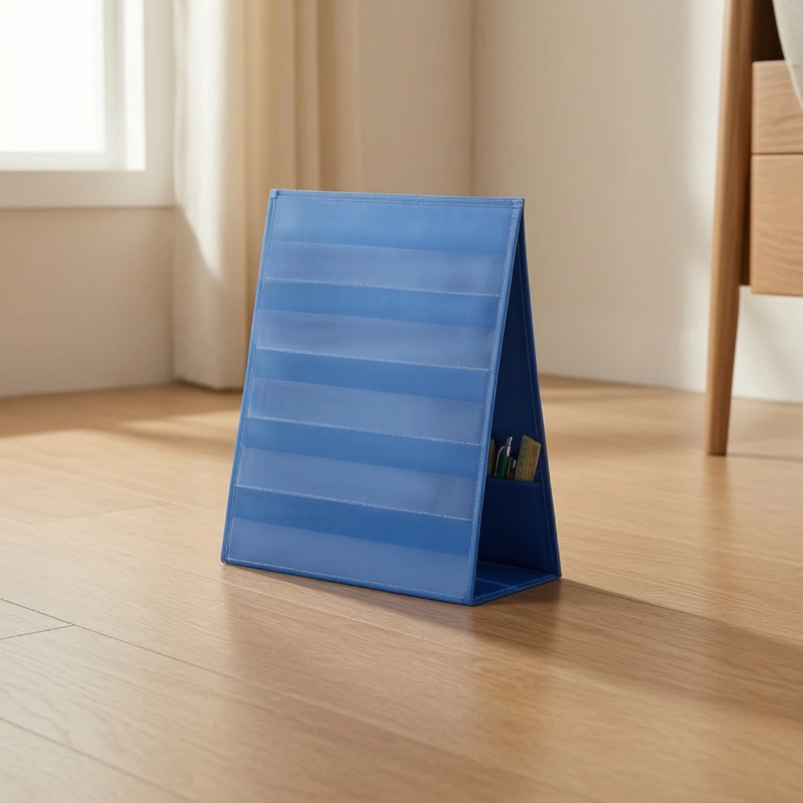 Double-Sided Pocket Chart Space-Saving Tabletop Pocket Chart Holder Sturdy Clear for Teachers, Classroom, Desk