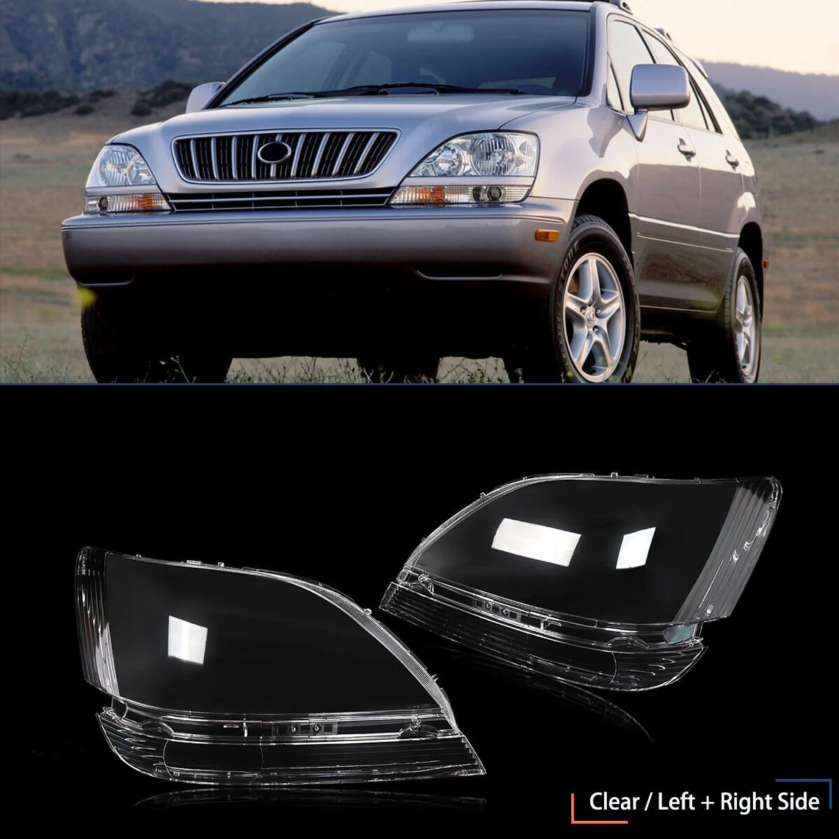 Left Car Headlight Lens Cover Headlight Shade Shell Lens Lampshade for Lexus RX RX300 1998 1999 2000 2001 2002