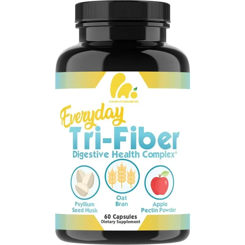 Fibra Prebiótica Natural de Plantago Asiatica, Salvado de Avena y Pectina para el Apoyo Intestinal - 60 Cápsulas