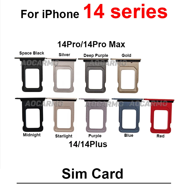 Dual Sim Tray For iPhone 14 Pro Max 14PLUS 14Pro 5G SIM Card Holder Slot Replacement Parts 6.1/6.7 Inch