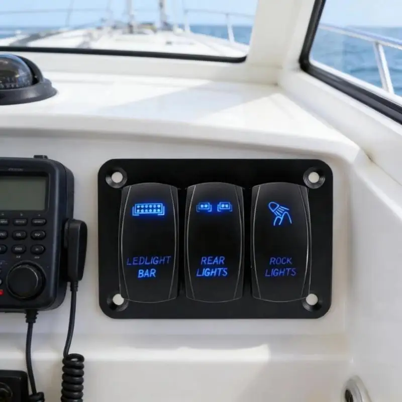 J0MA ABS Construction 2/3 Gang Rocker Switches For Automotive Marine Use 12V 24V
