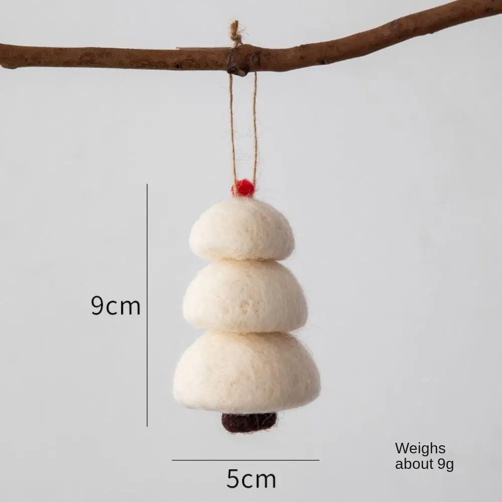 3pcs Wool Felt Decoration Mushroom Christmas Pendant Plush Pendant  DIY Handmade Accessories Hanging  Decor Fireplace Tag Gift