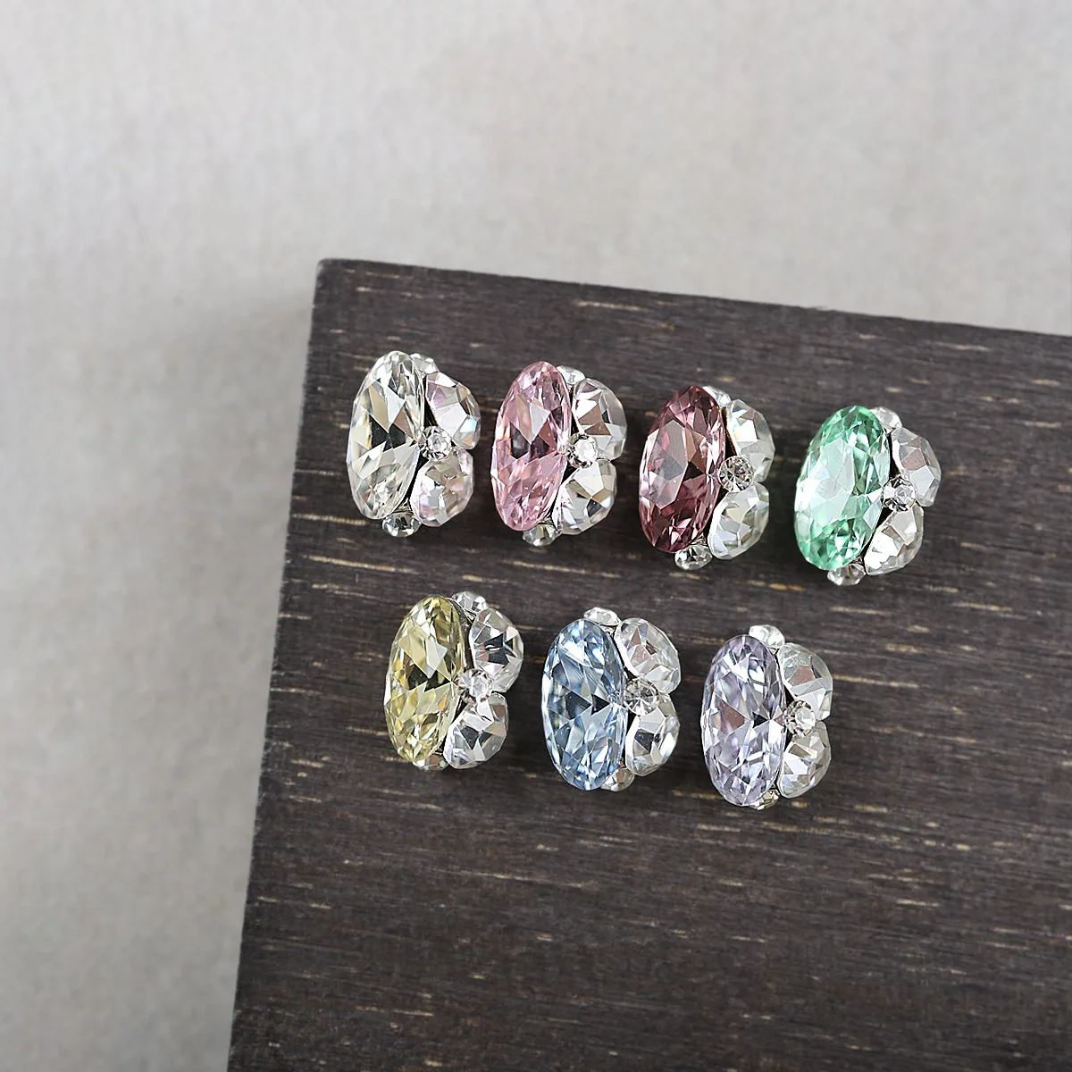 5PCS K9 Pigeon Egg Nail Art Rhinestone Oval Crystal Diamond Pearl Gem Stone Pile Jewelry Accessories For Shiny Nails Decoration