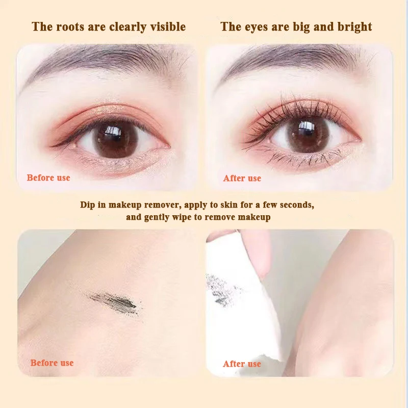 ماسكارا سميكة ثلاثية الأبعاد لتجعيد الشعر مقاومة للماء والعرق، رأس فرشاة رفيعة رفيعة بدون تلطخ، تدوم طويلاً #6