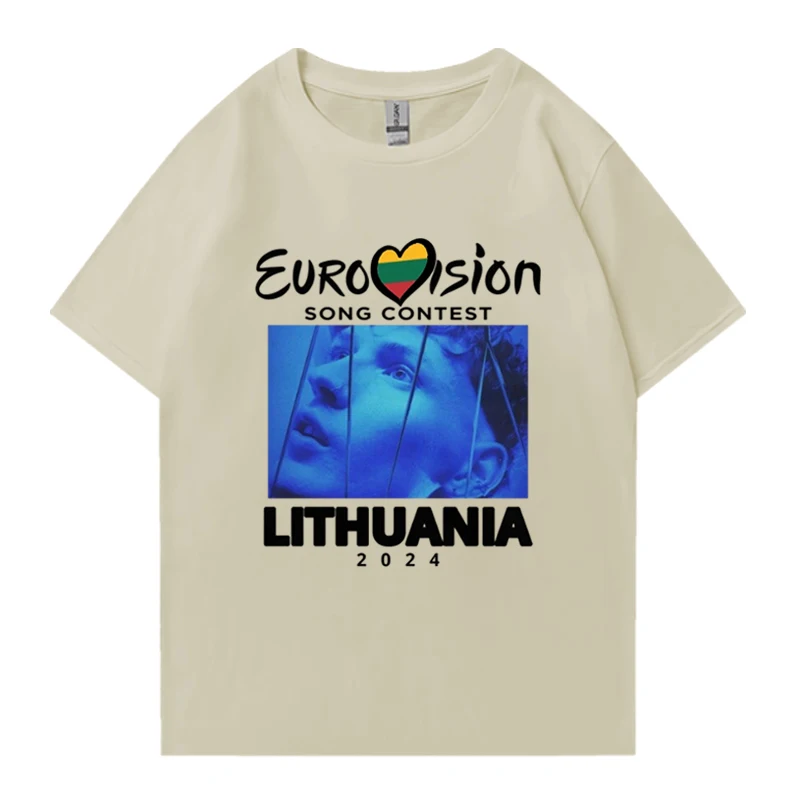 Hot sale Eurovision 2024 Event Lithuania Fashion T-Shirts Men Women vintage short sleeve t-shirt  Unisex Casual Oversized Tops